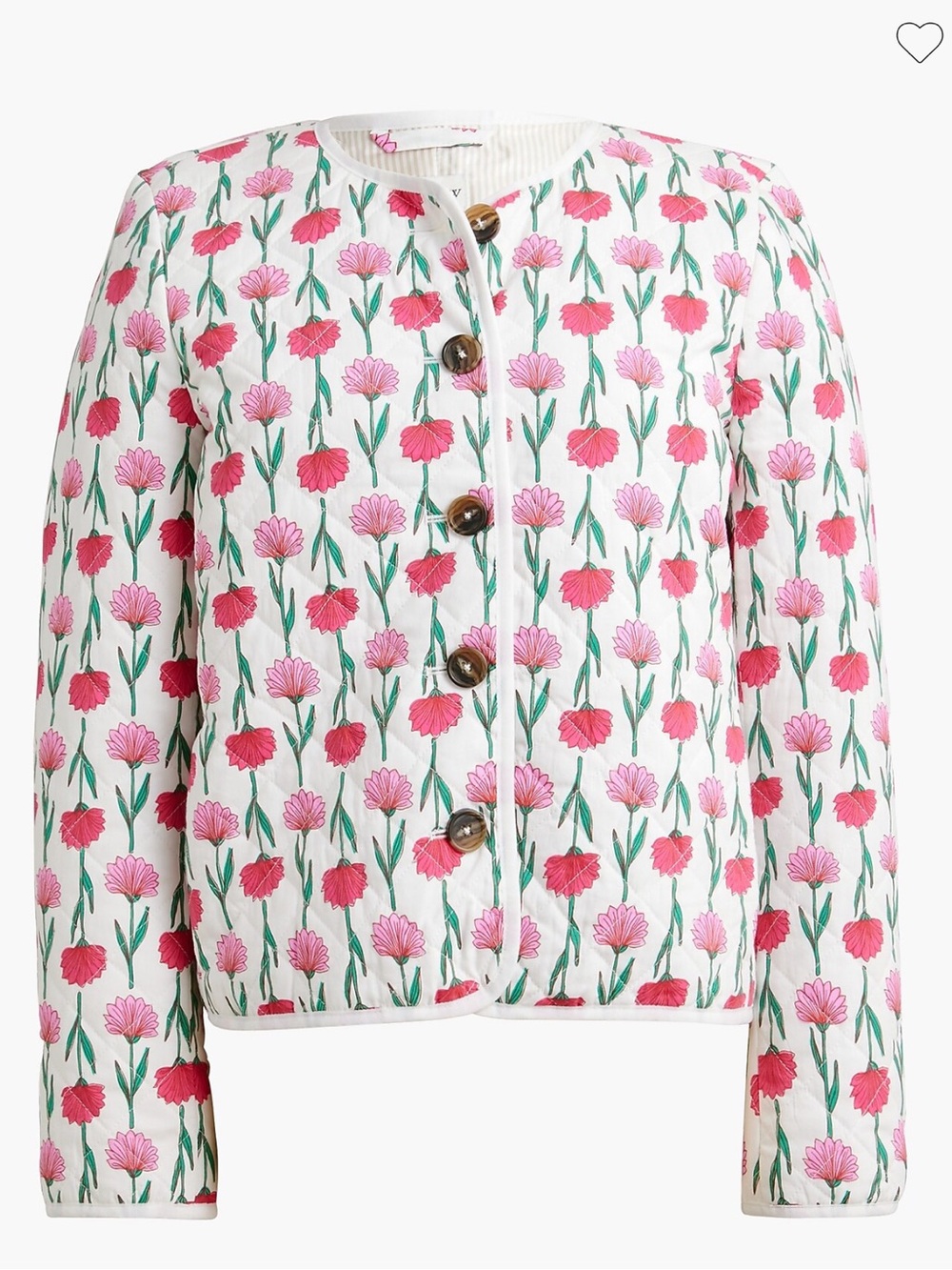 J. CREW WOMENS PINK FLORAL QUILTED JACKET 12